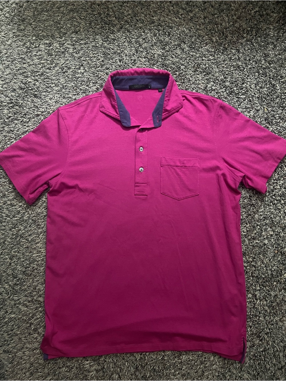 Greyson Men's Polo in Bright Magenta with Contrast Collar